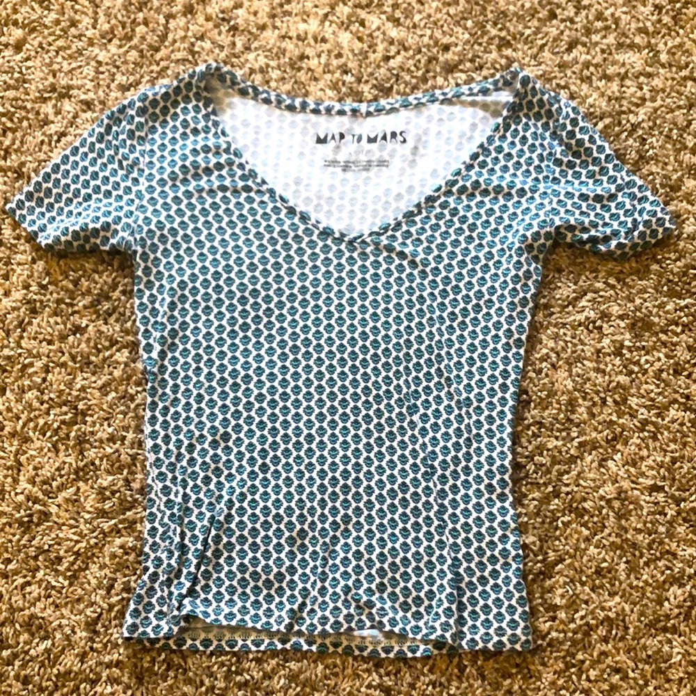 Women’s Map to Mars Green/White Crop Top XS